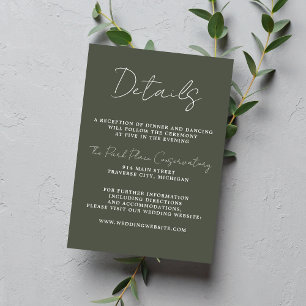 True Simplicity 3 Script Minimal Camo Green Enclosure Card