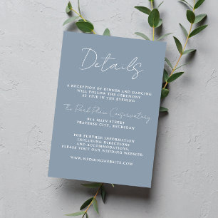 True Simplicity 3 Script Minimal Dusty Blue Enclosure Card