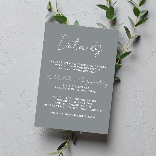 True Simplicity 3 Script Minimal Stone Wedding Enclosure Card (Creator Uploaded)