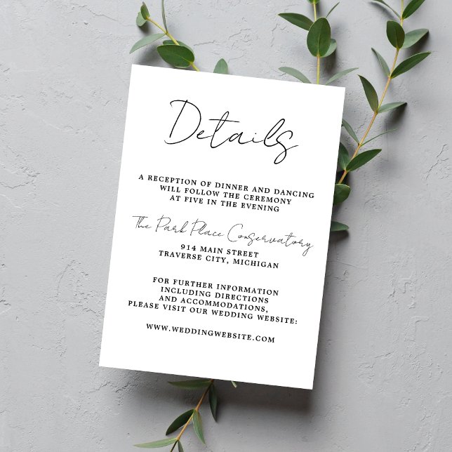 True Simplicity 3 Script Simple Minimalist Wedding Enclosure Card (Creator Uploaded)