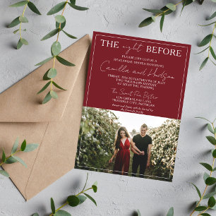 True Simplicity 4 Burgundy Rehearsal Dinner Invitation