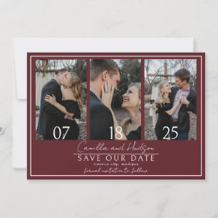True Simplicity 4 Burgundy Wedding Save The Date