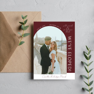 True Simplicity 4   Dark Burgundy   Elopement Announcement