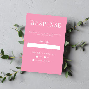 True Simplicity 6 Ballet Minimalist Wedding RSVP Card