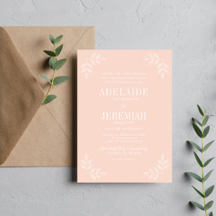 True Simplicity 6 Blush Floral Wedding Invitation