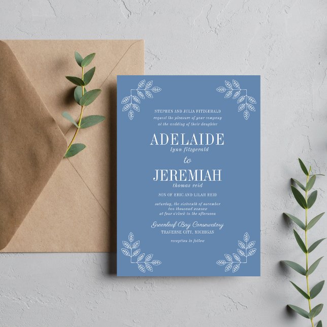 True Simplicity 6 Denim Floral Wedding Invitation (Creator Uploaded)