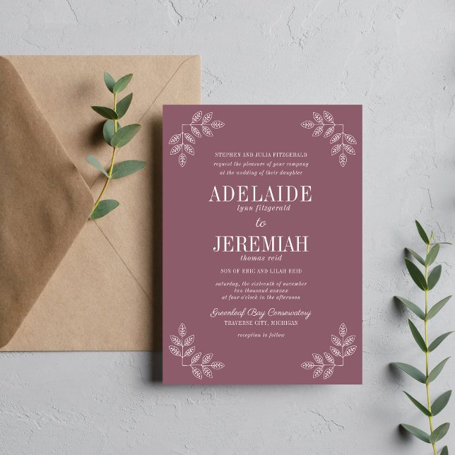 True Simplicity 6 Dusk Floral Wedding Invitation (Creator Uploaded)