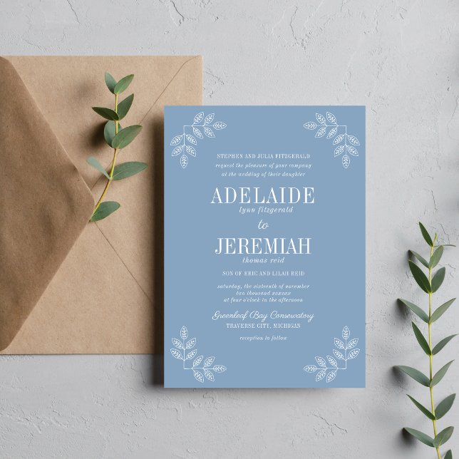 True Simplicity 6 Glacier Floral Wedding Invitation (Creator Uploaded)