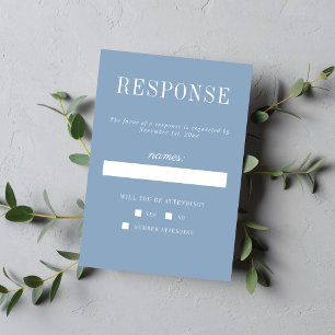 True Simplicity 6 Glacier Minimalist Wedding RSVP Card