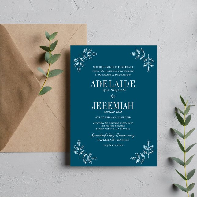 True Simplicity 6 Neptune Floral Wedding Invitation (Creator Uploaded)