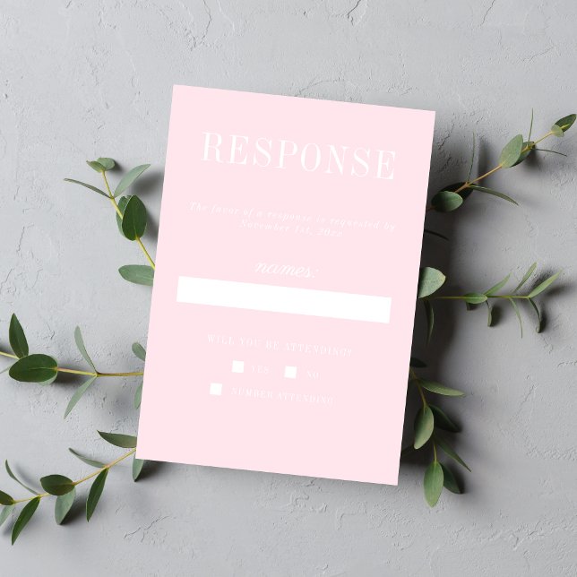 True Simplicity 6 Primrose Minimalist Wedding RSVP Card (Creator Uploaded)
