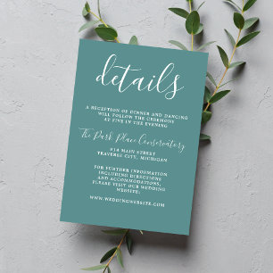 True Simplicity Duck Egg Chic Minimalist Wedding Enclosure Card