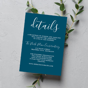 True Simplicity Neptune Blue Minimalist Wedding Enclosure Card