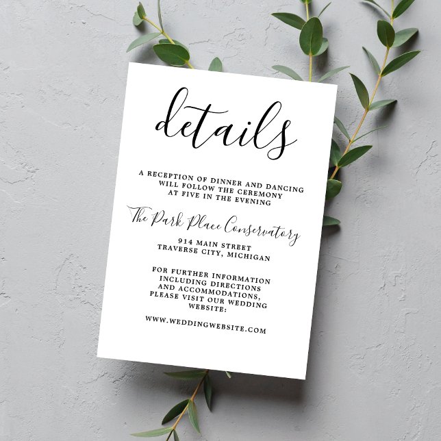 True Simplicity Script Simple Minimalist Wedding Enclosure Card (Creator Uploaded)