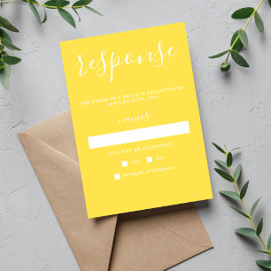 True Simplicity Sunflower Yellow Minimal Wedding RSVP Card