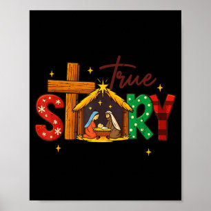 True Story Christian Christmas Family Pajamas Pjs Poster