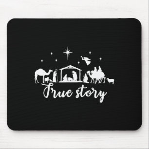 True Story Christmas Gift Religious Nativity Scene Mouse Pad