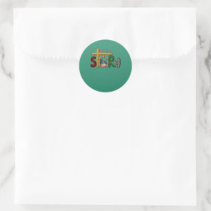 True Story Christmas Manger Nativity Scene Buffalo Classic Round Sticker