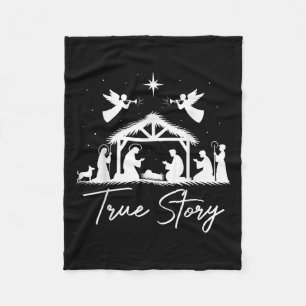 True Story Christmas Nativity Jesus Christian Men Fleece Blanket