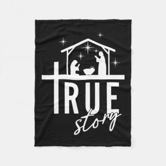 True Story Christmas Nativity Jesus Christian Men  Fleece Blanket