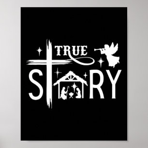 True Story Christmas Nativity Jesus Christian Men Poster