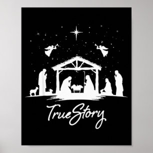 True Story Christmas Nativity Jesus Christian Men Poster