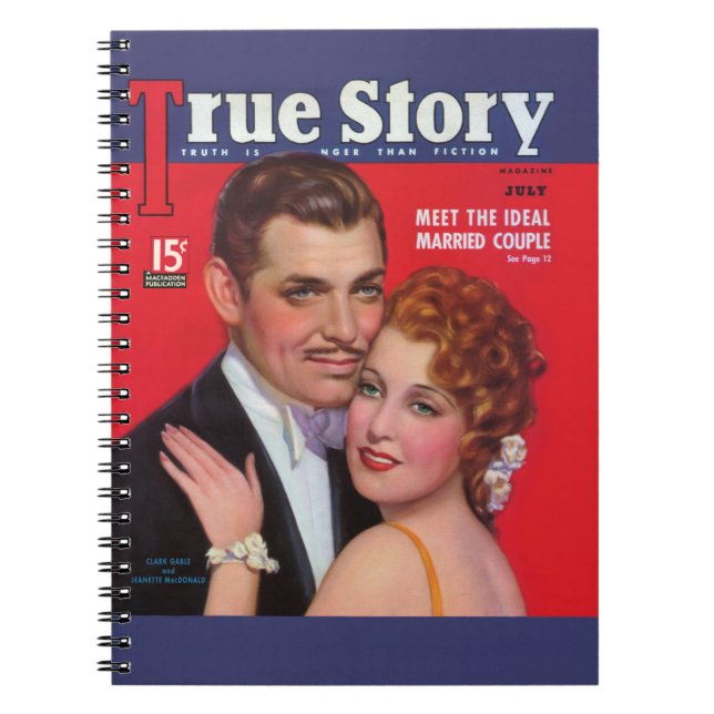 True Story - Clark Gable & Jeanette MacDonald Spiral Notebook (Front)