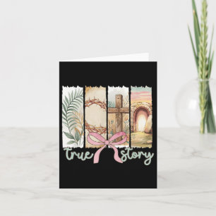 True Story He Is Risen Retro Christian Easter Coqu Card