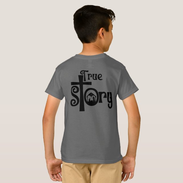 True Story Nativity Christmas Boy Girl Child's T-Shirt (Back Full)