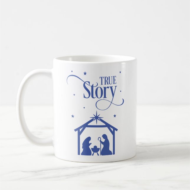 True Story Nativity Christmas Coffee Mug (Left)