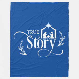 True Story Nativity Christmas Fleece Blanket