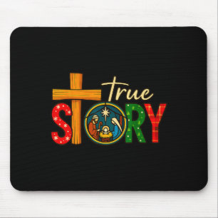 True Story Of Jesus Birth Christmas Nativity Chris Mouse Pad