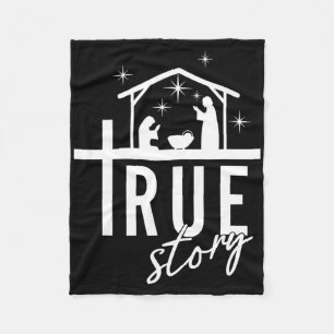 True Story Of Jesus Birth Christmas Nativity Scene Fleece Blanket