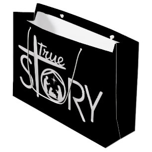 True Story of Jesus Birth Christmas Nativity Xmas Large Gift Bag