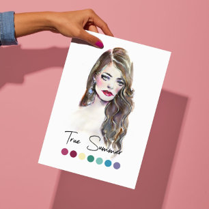 True Summer Type Seasonal Colour Analysis Art Poster