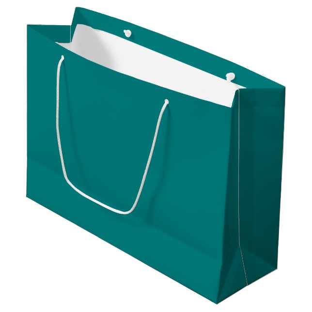 True Teal Large Gift Bag (Front Angled)