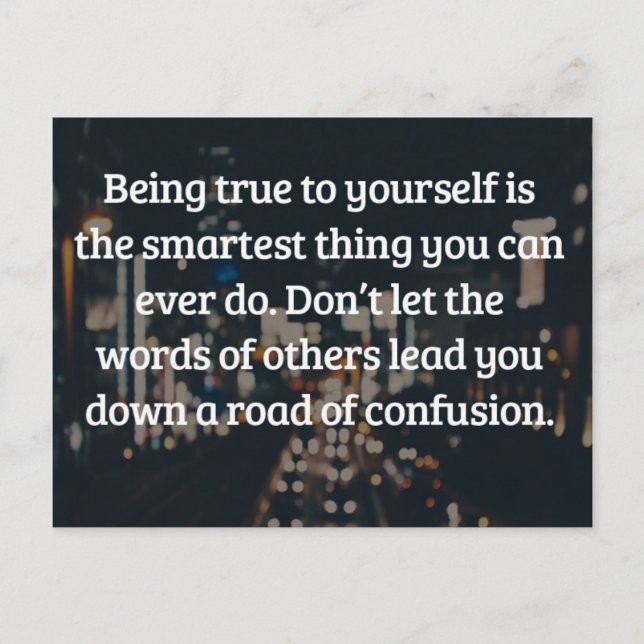 True To Yourself Quote Postcard (Front)