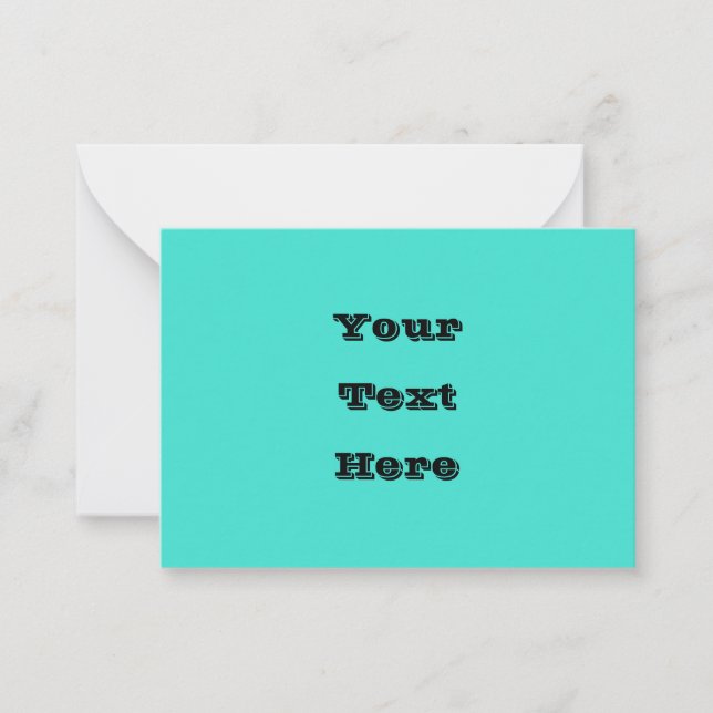 True Turquoise Blue Green Southwestern Solid Colou Card (Front)