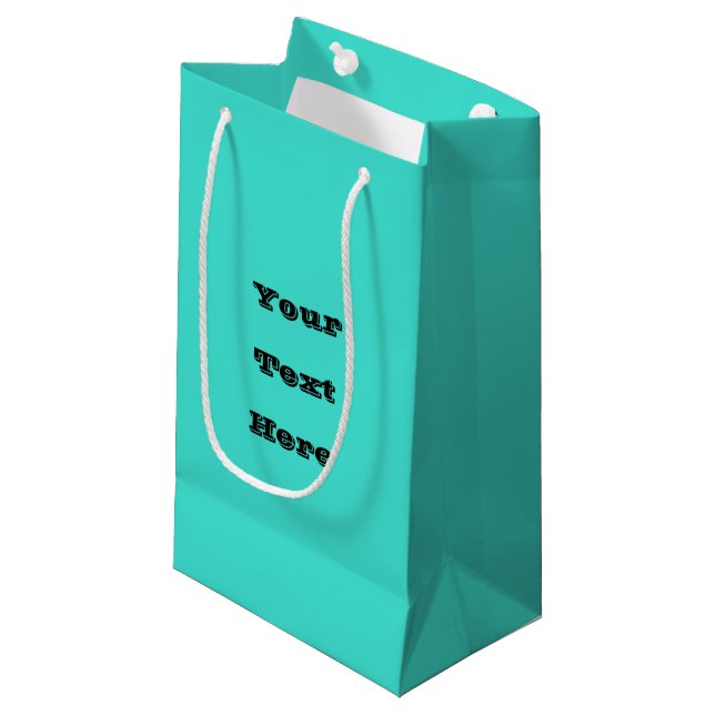 True Turquoise Blue Green Southwestern Solid Colou Small Gift Bag (Front Angled)