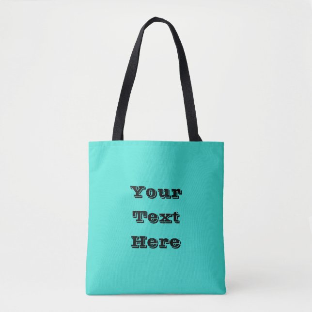 True Turquoise Blue Green Southwestern Solid Colou Tote Bag (Front)