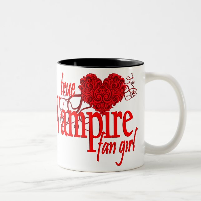 True vampire fan girl Two-Tone coffee mug (Right)