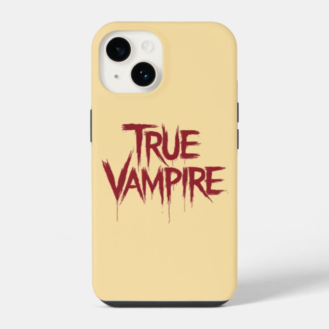 True Vampire Gothic Dripping Blood Text Design iPhone Case (Back)