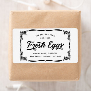 true vintage border Egg Carton Label