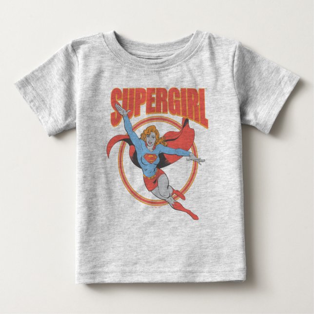 True Vintage Supergirl Flying Graphic Baby T-Shirt (Front)