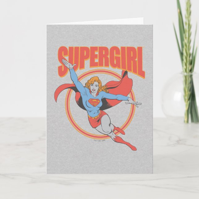 True Vintage Supergirl Flying Graphic Card (Front)