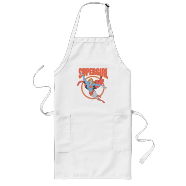 True Vintage Supergirl Flying Graphic Long Apron (Front)