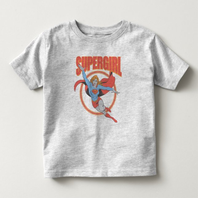 True Vintage Supergirl Flying Graphic Toddler T-Shirt (Front)