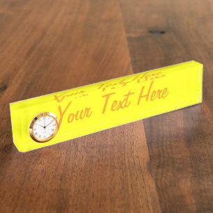 True Yellow Fluo Colour Delight Ready to Customise Nameplate
