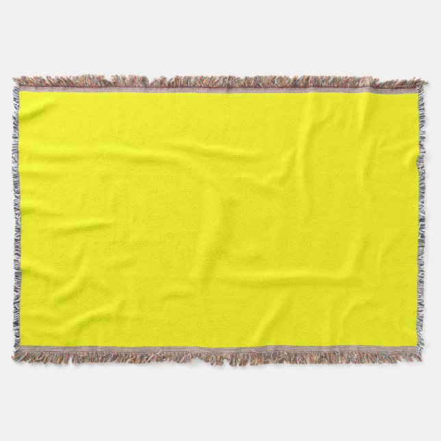True Yellow Fluo Colour Delight Ready to Customise Throw Blanket (Front)