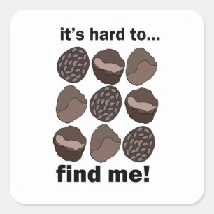 Truffle Fungi Mushroom It's Hard To Find Me Funny  Square Sticker